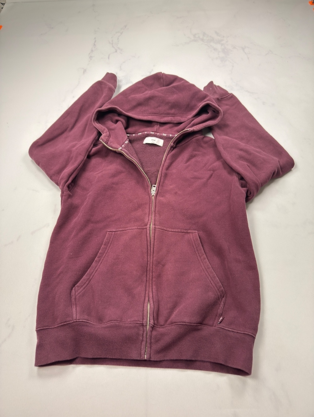 Tna Hoodie Burgundy Streetwear Oversized Zip-Up - Womens S